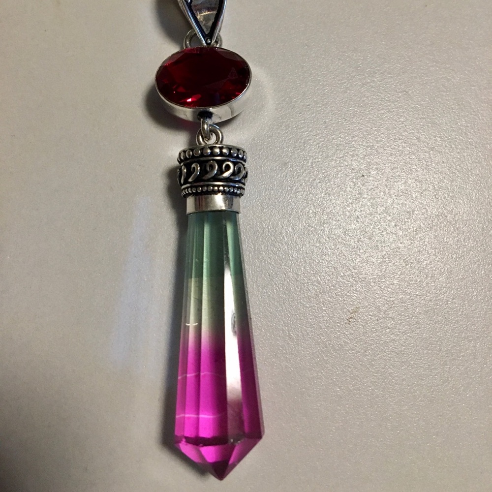Bi-Color Tourmaline Garnet Pendant - Picture 3 of 4